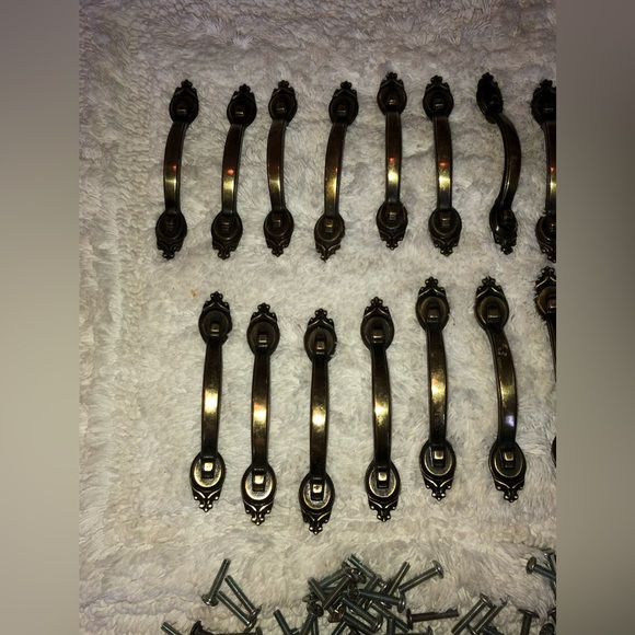 Vintage Amerock cabinet / drawer handle pulls 31 brass 735-1 Patno Amerock - Picture 8 of 15